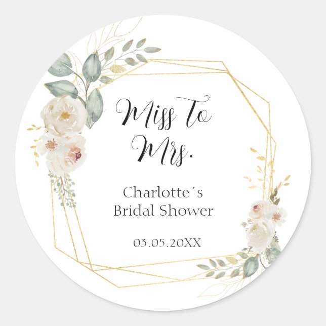 Sticker Rond Mariage Bohème Fleurs (Devant)