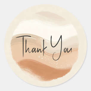 Sticker Rond Mariage Bohème Moderne Terracotta Pêche et Beige