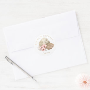 Sticker Rond Mariage Boho Oasis Floral ID959