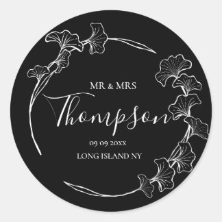 Sticker Rond Mariage Boho Personnaliser Texte Classic Sticke Ro