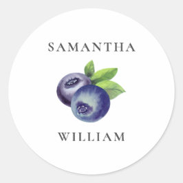 Sticker Rond mariage botanique bleu bleus