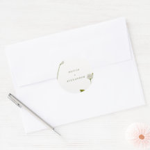 Mariage Botanique Floral Blanc Élégant