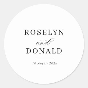 Sticker Rond Mariage calligraphié élégant