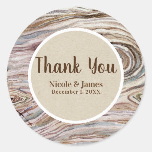 Sticker Rond Mariage campagnard d'aquarelle Rustique de grain d