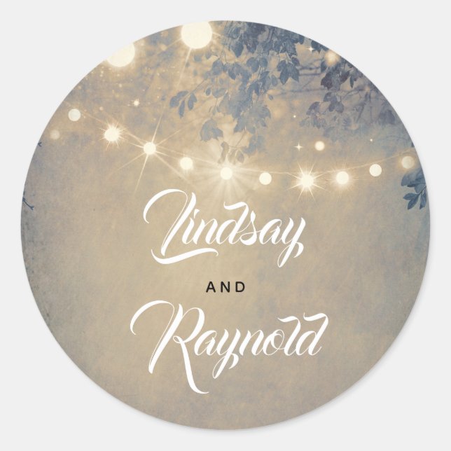 Sticker Rond Mariage campagnard rustique (Devant)