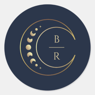 Sticker Rond Mariage céleste bleu