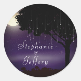 Sticker Rond Mariage céleste Starry Night Tree