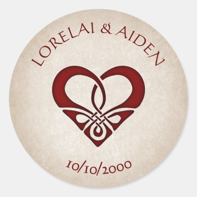 Sticker Rond Mariage celtique des épées (Devant)