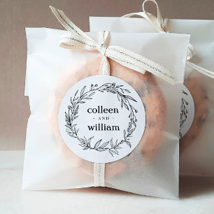 Sticker Rond Mariage champêtre de fleurs sauvages