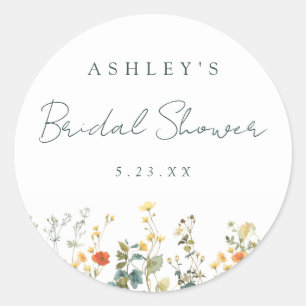 Sticker Rond Mariage Champêtre Fleurs des Champs