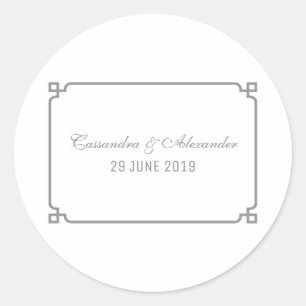 Sticker Rond Mariage chic gris déco