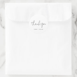 Sticker Rond Mariage chic moderne en noir et blanc