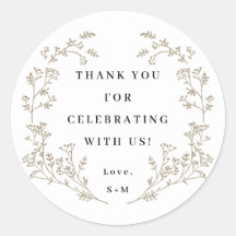 Mariage classique Laurel Monogram Merci Wreath