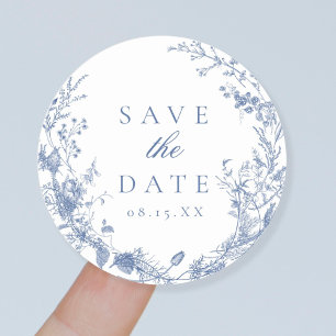 Sticker Rond Mariage classique victorien français Enregistrer l