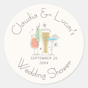 Sticker Rond Mariage Coed Enterrement de Vie de Jeune Fille