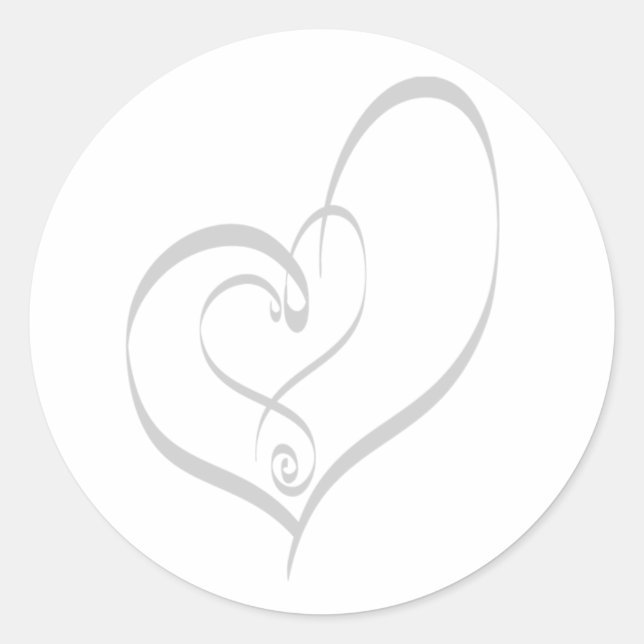 Sticker Rond Mariage Coeurs Enveloppe Invitation Sceau (Devant)