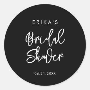 Sticker Rond Mariage contemporain moderne noir