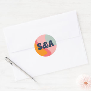Sticker Rond Mariage couleur Super rétro