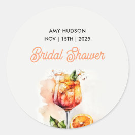 Sticker Rond Mariage coup de foudre au Spritz