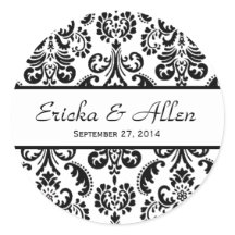 Mariage Damask noir et blanc V01