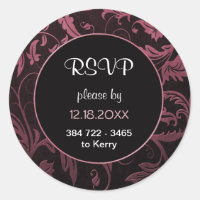 Mariage damassé rose noir et framboise - RSVP