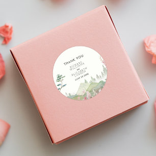 Sticker Rond Mariage d'aquarelle fleur sauvage Mountain