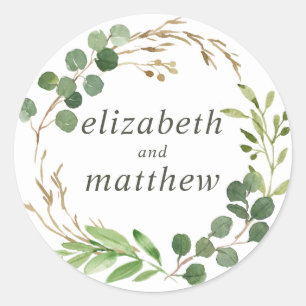 Sticker Rond Mariage d'aquarelle moderne