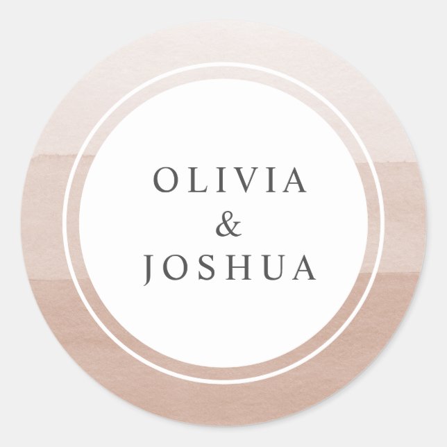 Sticker Rond Mariage d'aquarelle moderne (Devant)