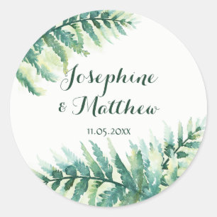 Sticker Rond Mariage d'aquarelle verte