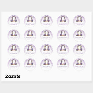 Sticker Rond Mariage d'arche Lavender personnalisé