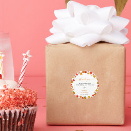 Sticker rond Mariage de automne Boho Chic