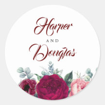 Mariage de automne floral rouge de Bourgogne