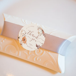 Sticker Rond Mariage de automne whimsical bohème merci