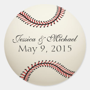 Sticker Rond Mariage de baseball