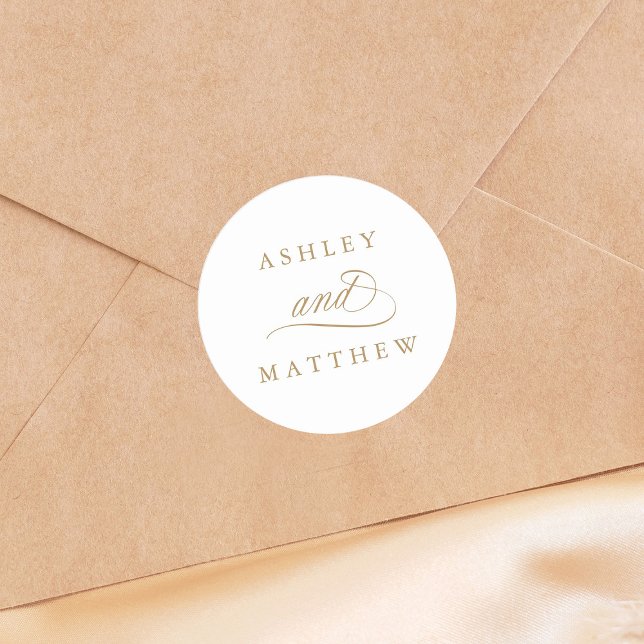 Sticker Rond Mariage de calligraphie Tourbillonnant romantique  (Créateur téléchargé)