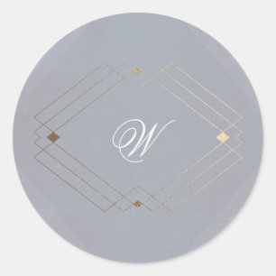 Sticker Rond Mariage de calligraphie Vintage or déco classique