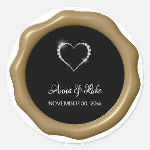 Sticker Rond *~* Mariage de cire de coeur diamant