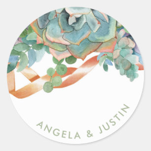 Sticker Rond Mariage de cluster de réussite aquarelle