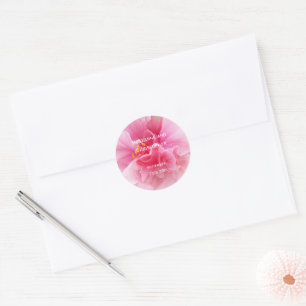 Sticker Rond Mariage de design floral rose