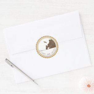 Sticker Rond Mariage de destination   Passeport   Cabo San Luca