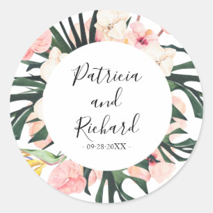 Sticker Rond Mariage de destination tropicale