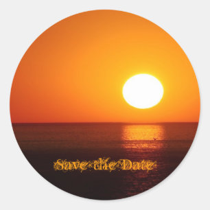 Sticker Rond Mariage de destination tropicale Enregistrer le st