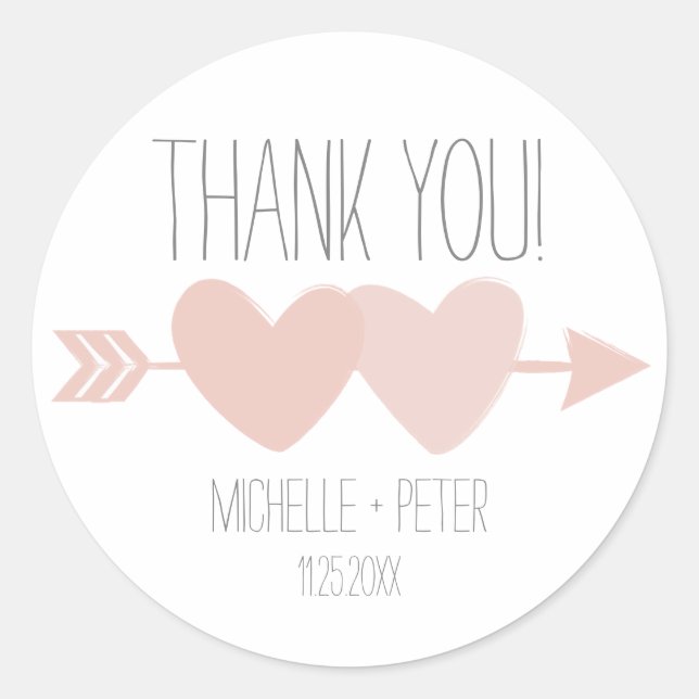 Sticker Rond Mariage de deux coeurs (Devant)
