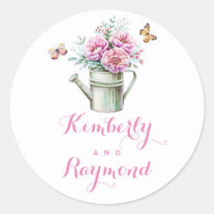Sticker Rond Mariage de ferme Floral Rustique