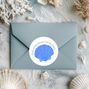 Sticker Rond Mariage de Fête des mariées PERSONNALISÉ Blue Seas