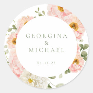 Sticker Rond Mariage de jardin d'été doux