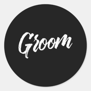 Sticker Rond Mariage de la pièce _ Pinceau blanc Texte désaffec