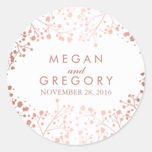 Sticker Rond Mariage de la respiration pour bébé blanc et Rose  (Devant)