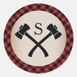 Sticker Rond Mariage de l'agent de change monogramme de Buffalo