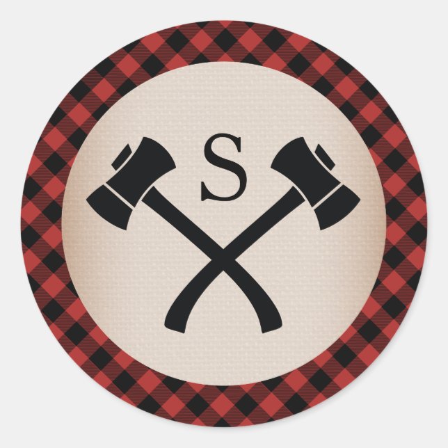 Sticker Rond Mariage de l'agent de change monogramme de Buffalo (Devant)